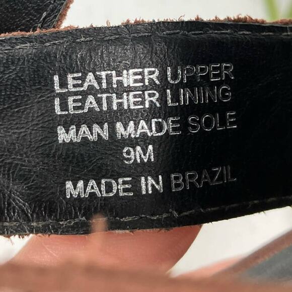 M4d3 Brown Silver Black Studded Leather Buckle Block Heel Alexa Bootie Boot Shoe - Picture 9 of 13